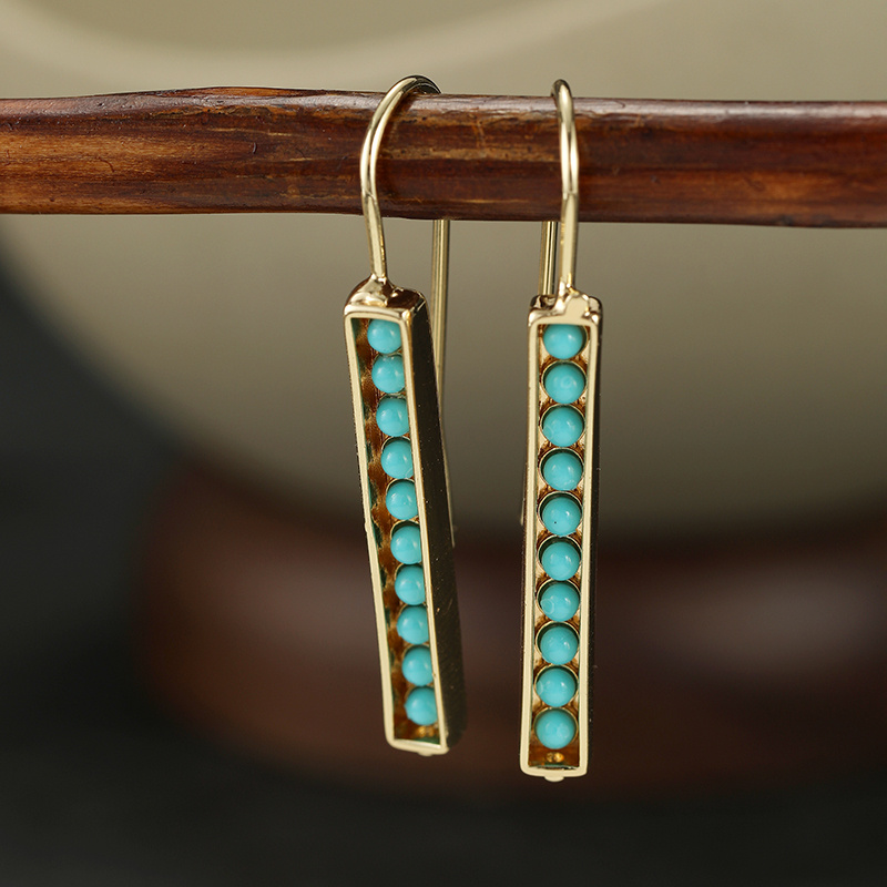 Women's Plated Bohemian French Style Long Dangle Earrings, Elegant